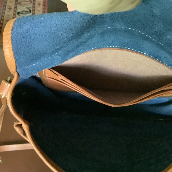 Vintage Dooney & Bourke Pebble Leather Bag Cross Body Purse All Weather Navy - Picture 12 of 12